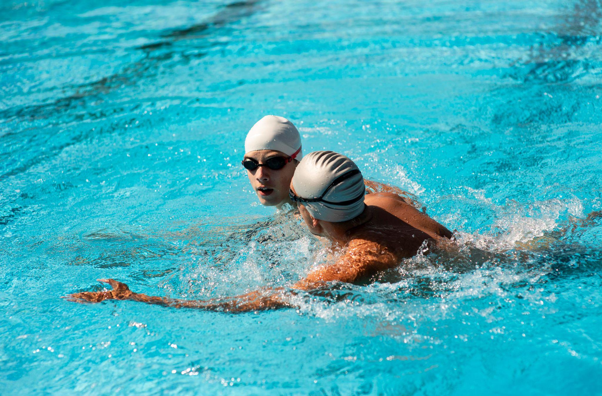 A person swimming.