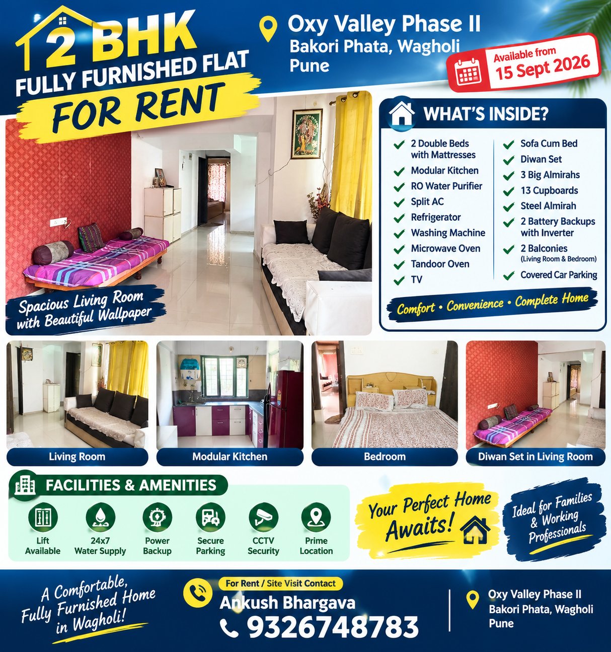 2BHK Furnished Flat for rent in Location set — photo 1