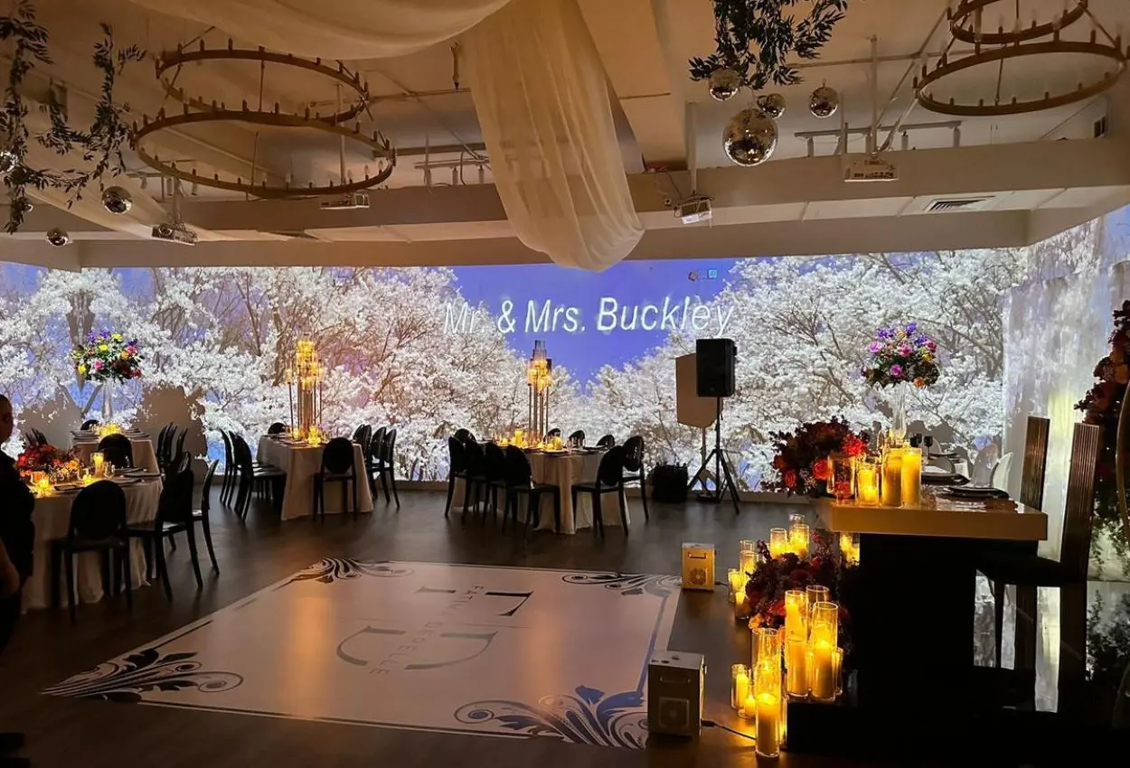 wedding venue with candle lighting 