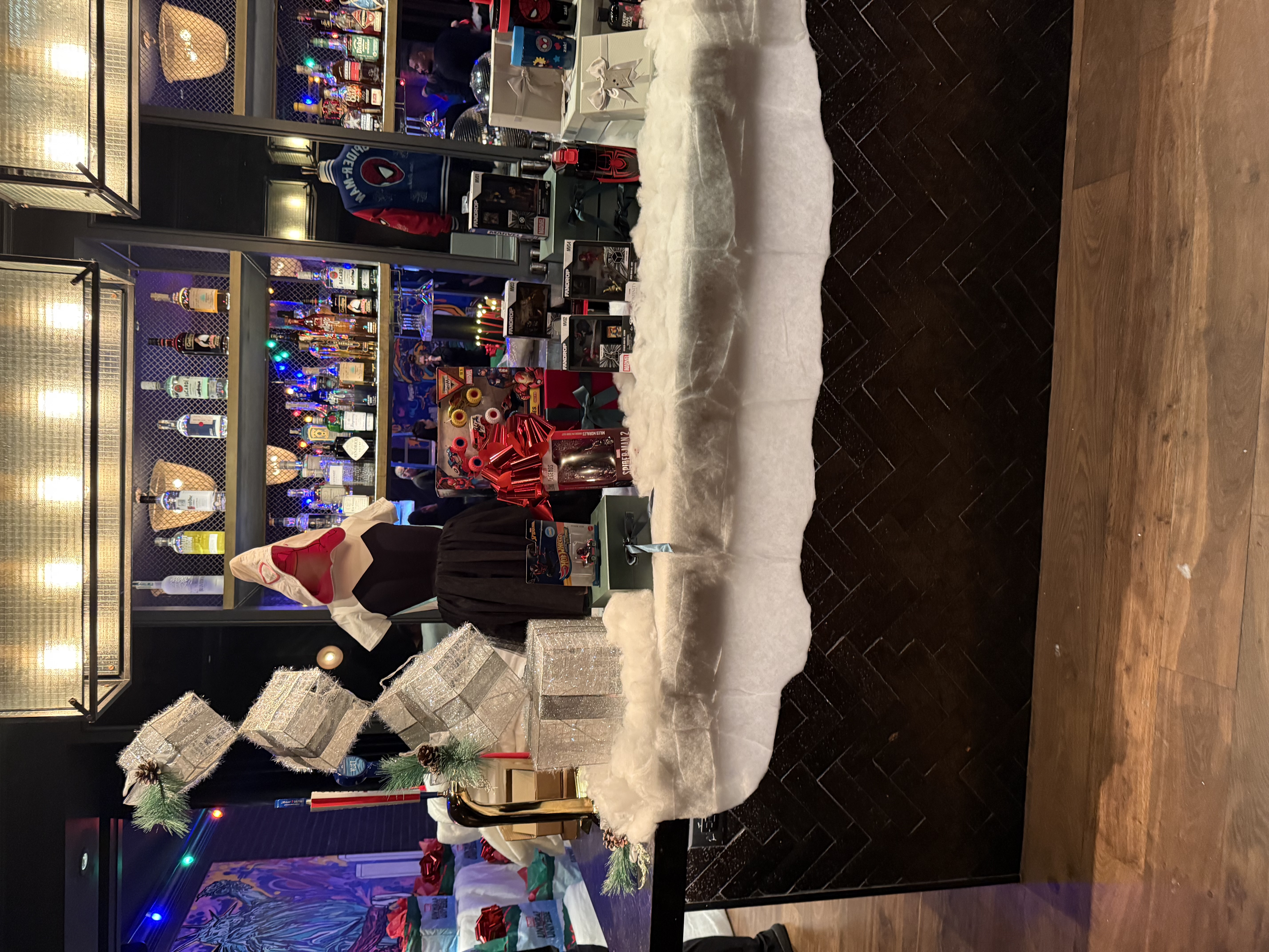 Custom event decor and bar setup for a private celebration at Black Tap NYC event space.