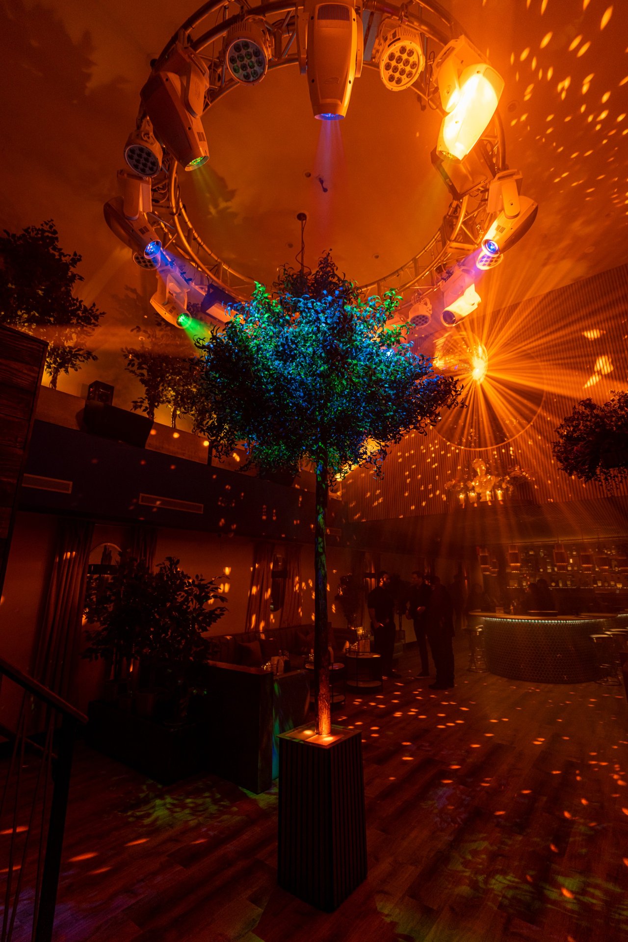 nighclub first floor disco ball lighting lounge