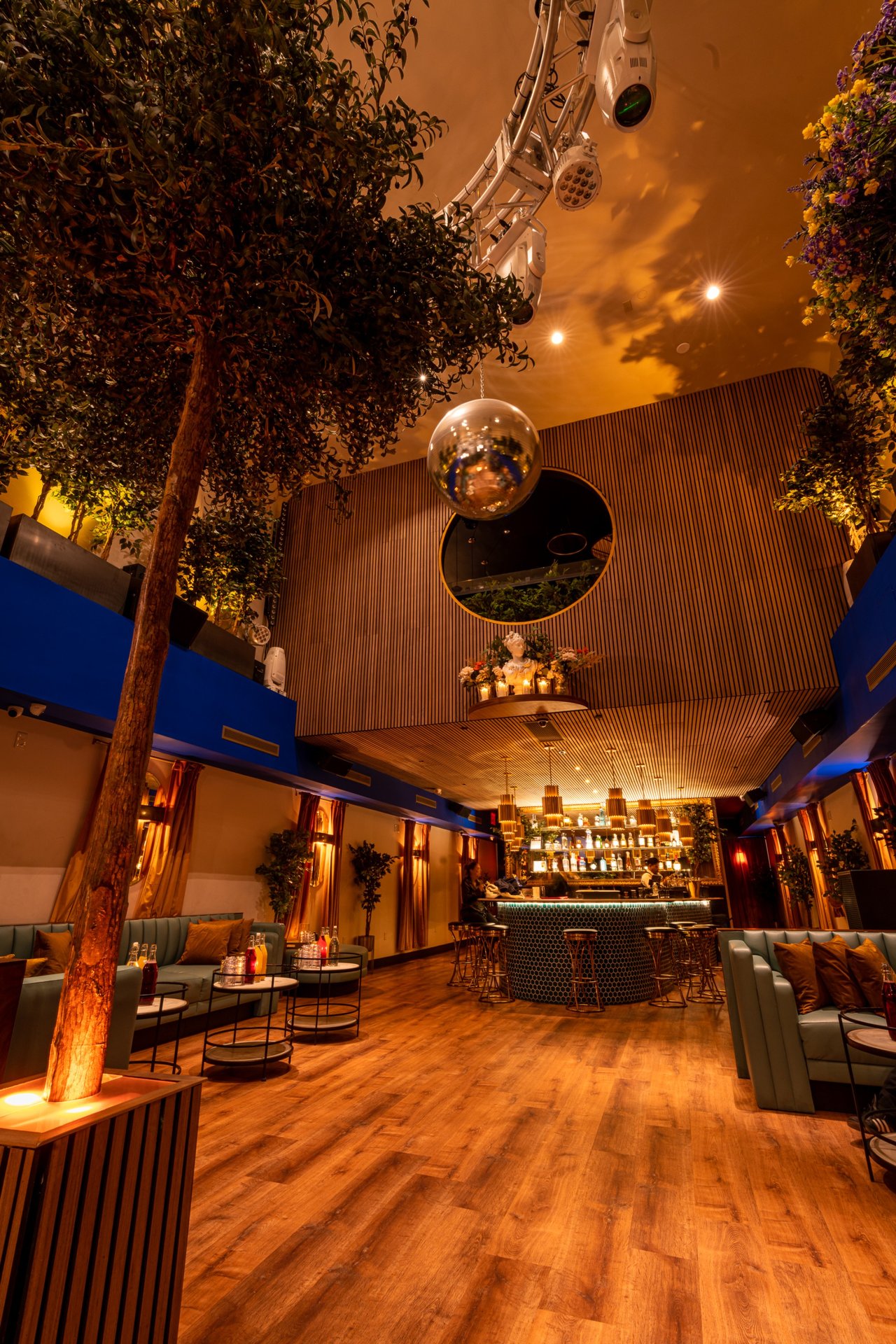 nighclub private lounge vip seating disco ball 