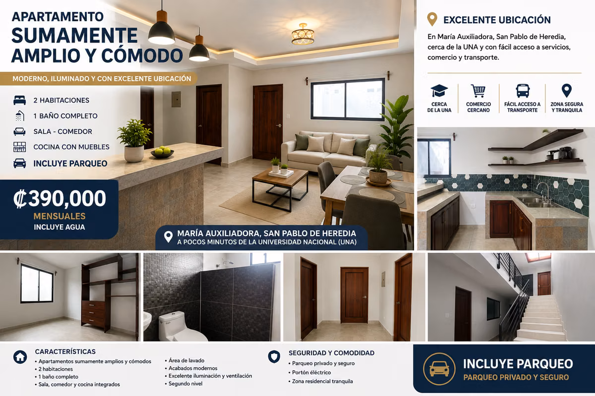 Moderno apartamento tipo estudio en San Pablo de Heredia 14