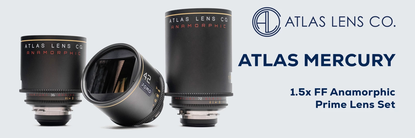 Atlas Mercury 1.5x anamorphic prime lens set from FOMO Rentals