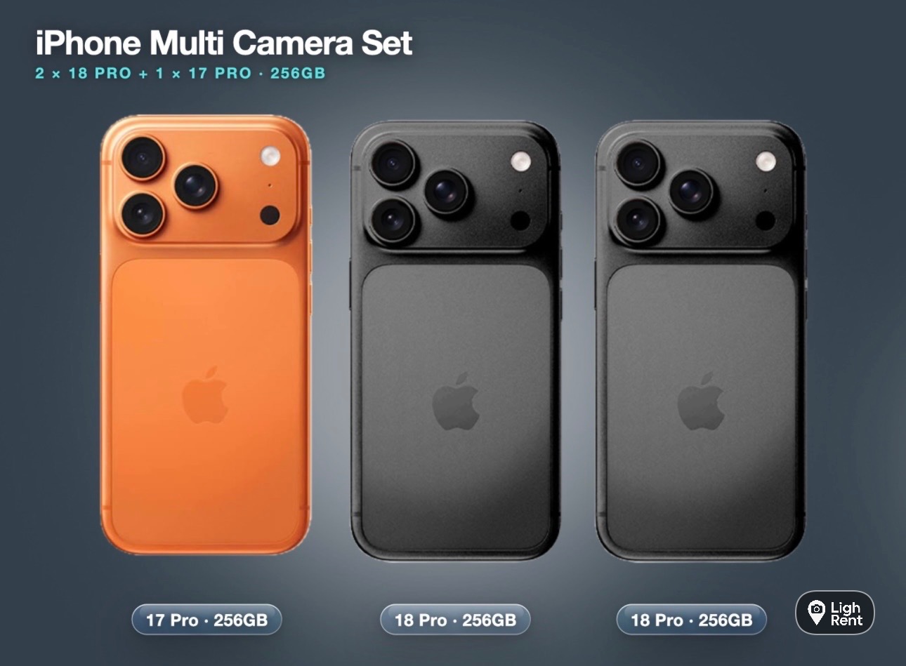 3x iPhone Multi Camera Set, 2x iPhone 18 Pro plus 1x iPhone 17 Pro