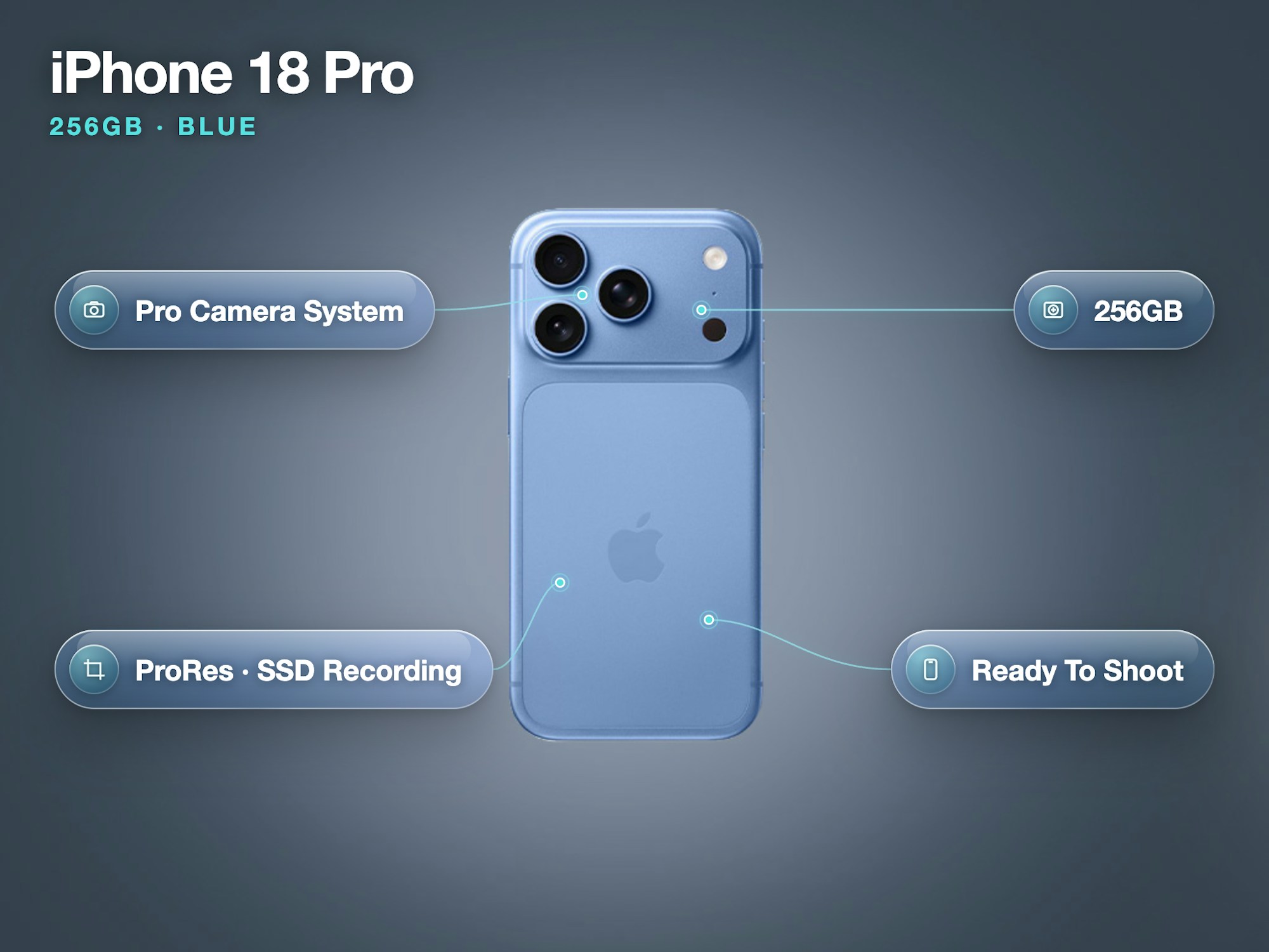 iPhone 18 Pro 256GB Blue (FIRST AVAILABLE FROM 23 SEPTEMBER 2026)