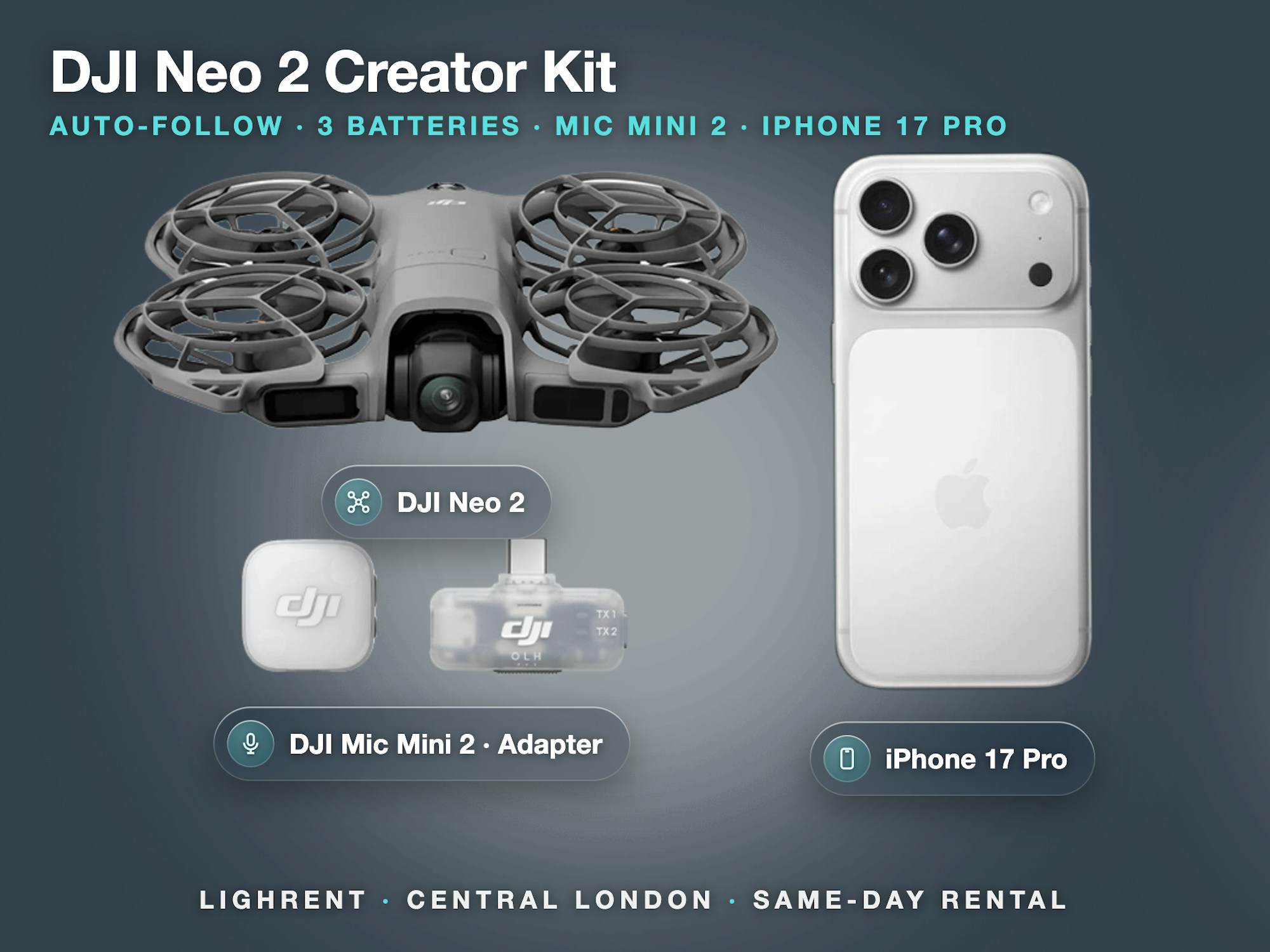 DJI Neo 2 with iPhone 17 Pro and DJI Mic Mini 2, the ultimate AI content