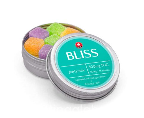 www.rentingglobal.com, renting, global, Vancouver, BC, Canada, edibles, Bliss Party Mix Gummies – 300mg THC