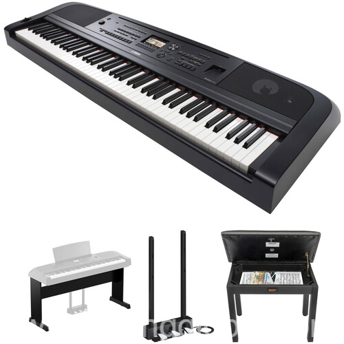 www.rentingglobal.com, renting, global, Atlanta, GA, USA, Yamaha DGX-670 Portable Digital Grand Piano Bundle with Stand, Pedals, and Bench (Black)