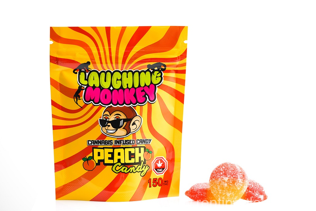 www.rentingglobal.com, renting, global, Vancouver, BC, Canada, edibles, Laughing Monkey – Peach 300mg THC