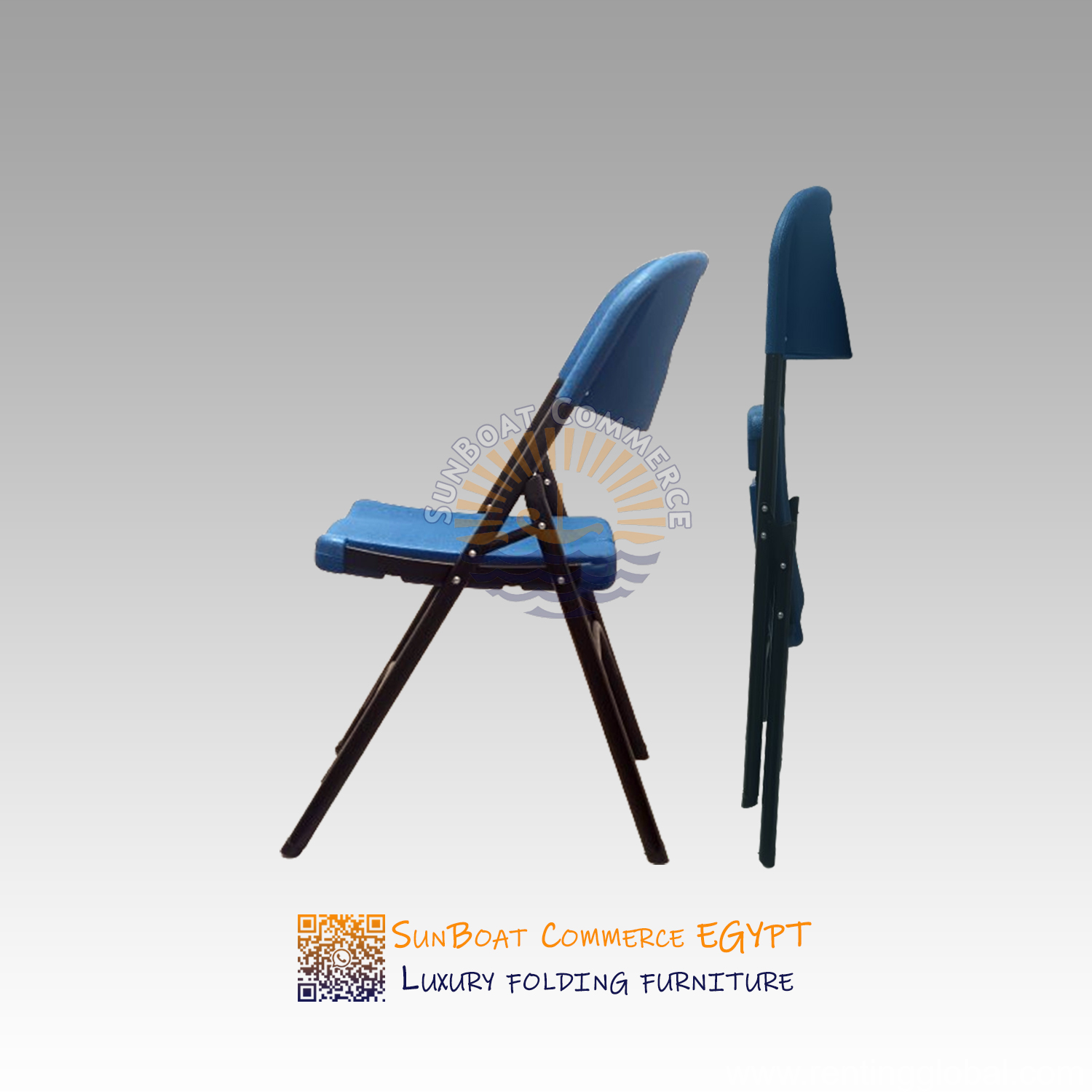 www.rentingglobal.com, renting, global, Egypt, SunBoat Portable folding chairs ‎|‎ 2 Pieces Pack -‎ Pepsi Blue Color