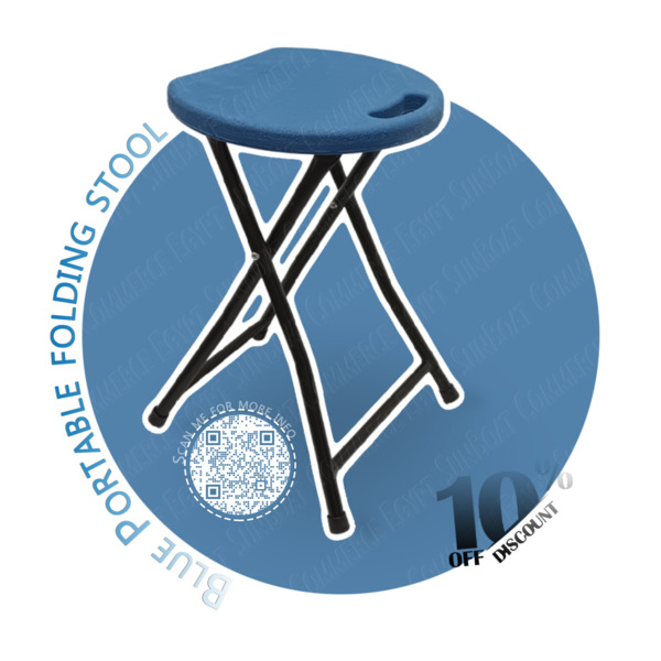 www.rentingglobal.com, renting, global, Egypt, Portable folding stool chair – Blue color