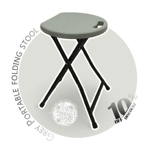 www.rentingglobal.com, renting, global, Egypt, portable,stool,chair,folding,sunboat,seat‏s,offer,deal, Portable folding stool chair – Grey Color