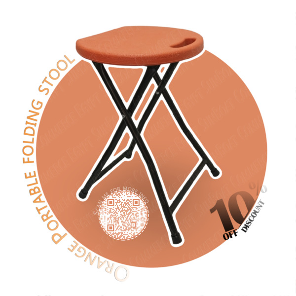 www.rentingglobal.com, renting, global, Cairo, Cairo Governorate, Egypt, sunboat,portable,folding,stool,chair, Portable folding stool chair – Orange Color
