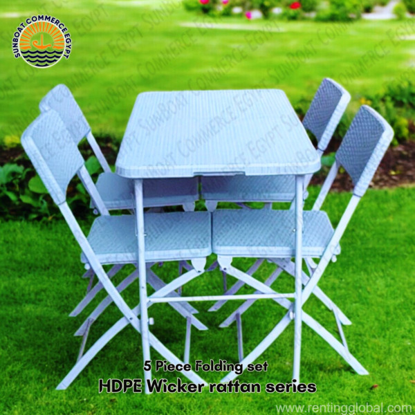 5-Piece Portable Folding Outdoor Dining Furniture Set