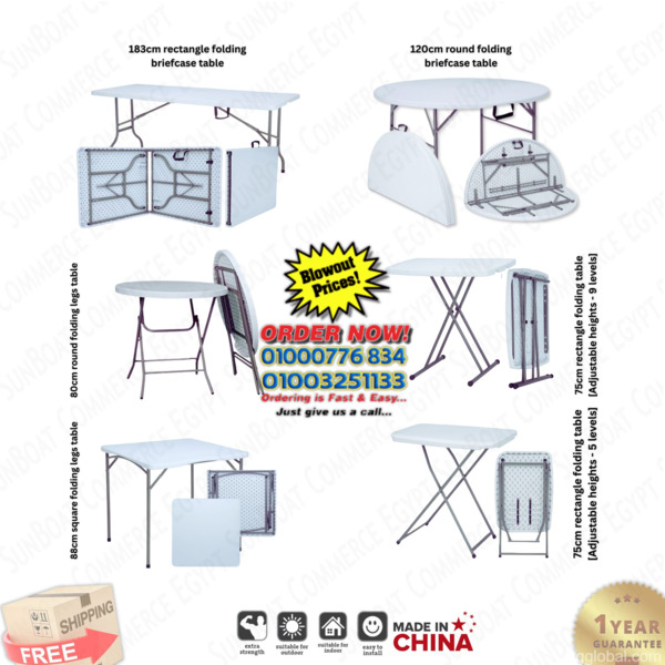 SunBoat Folding Tables [ Outdoor-Indoor ]