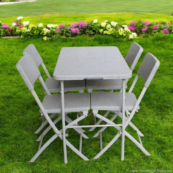 www.rentingglobal.com, renting, global, El Sheikh Zayed City, Giza Governorate, Egypt, folding,garden,furniture,rattan,plastic, Folding garden furniture set - HDPE wicker rattan