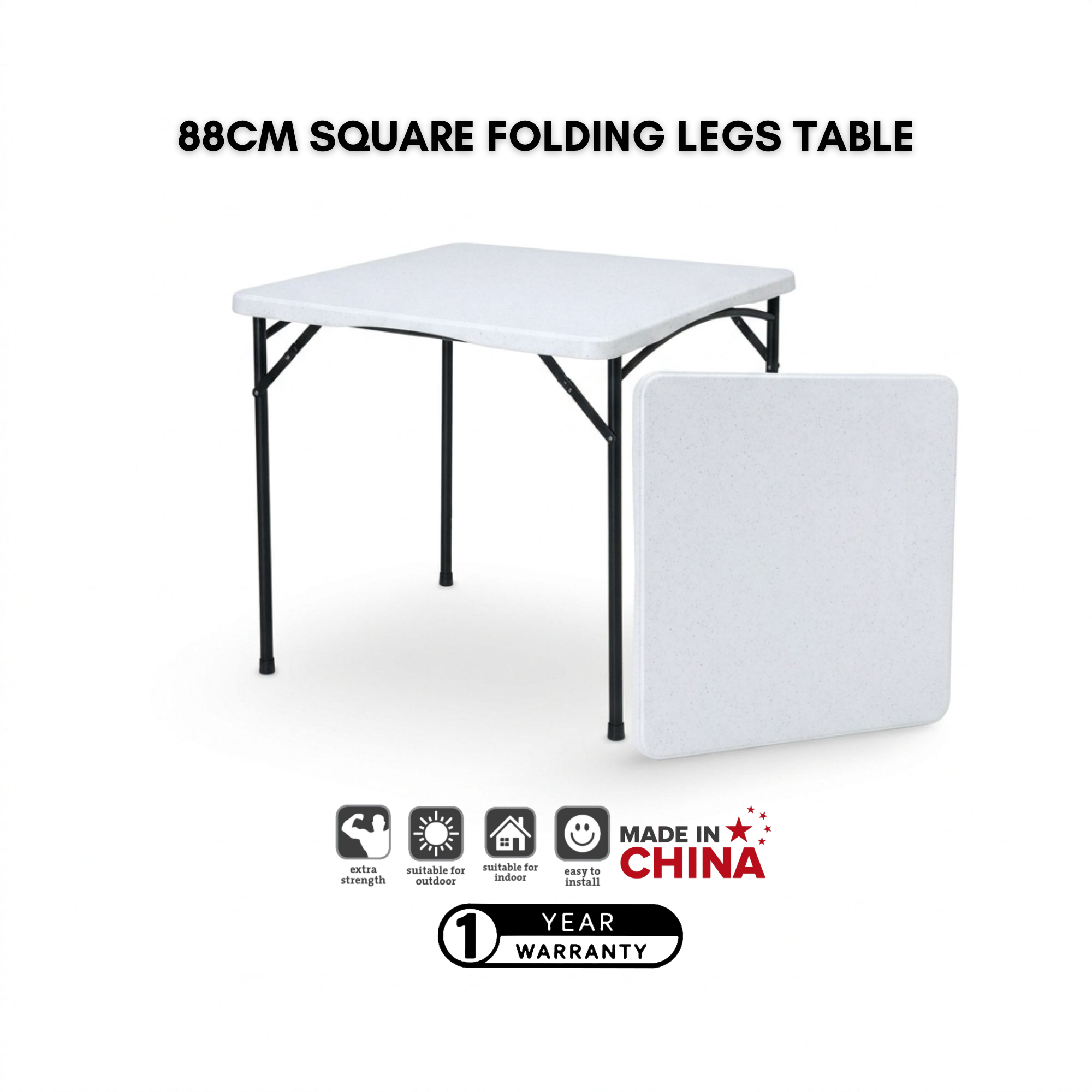 SunBoat Heavy duty portable folding versatile table 88cm | Outdoor ⇄ Indoor