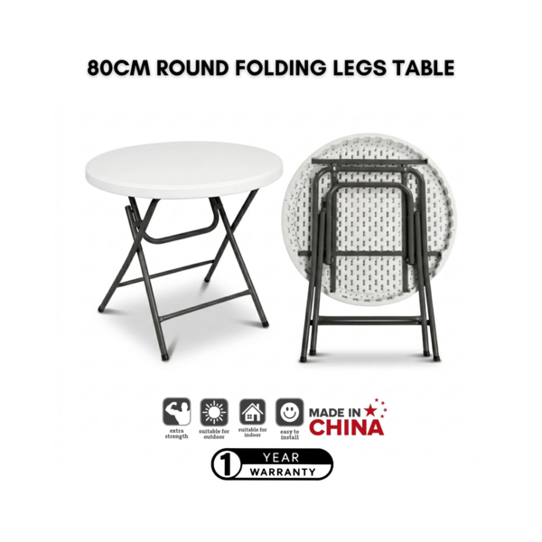 SunBoat Heavy duty portable folding versatile table 80cm | Outdoor ⇄ Indoor