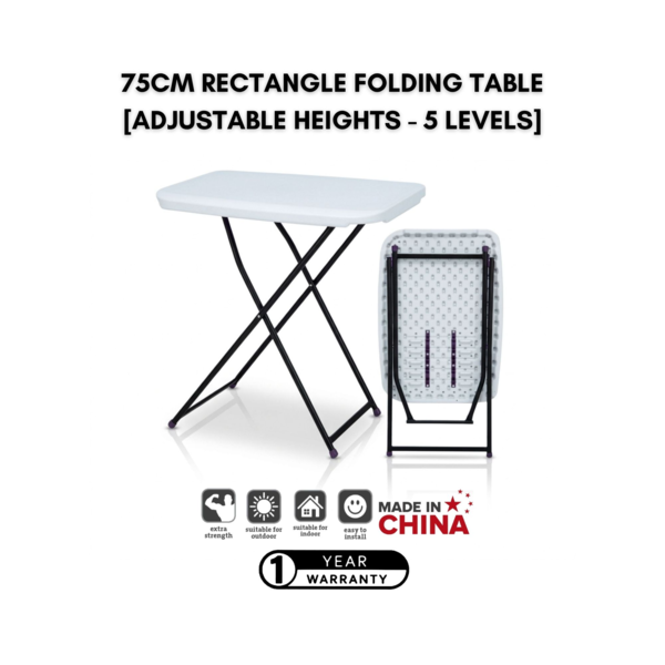 SunBoat Heavy duty portable folding versatile Adjustable table 75cm | Outdoor ⇄ Indoor