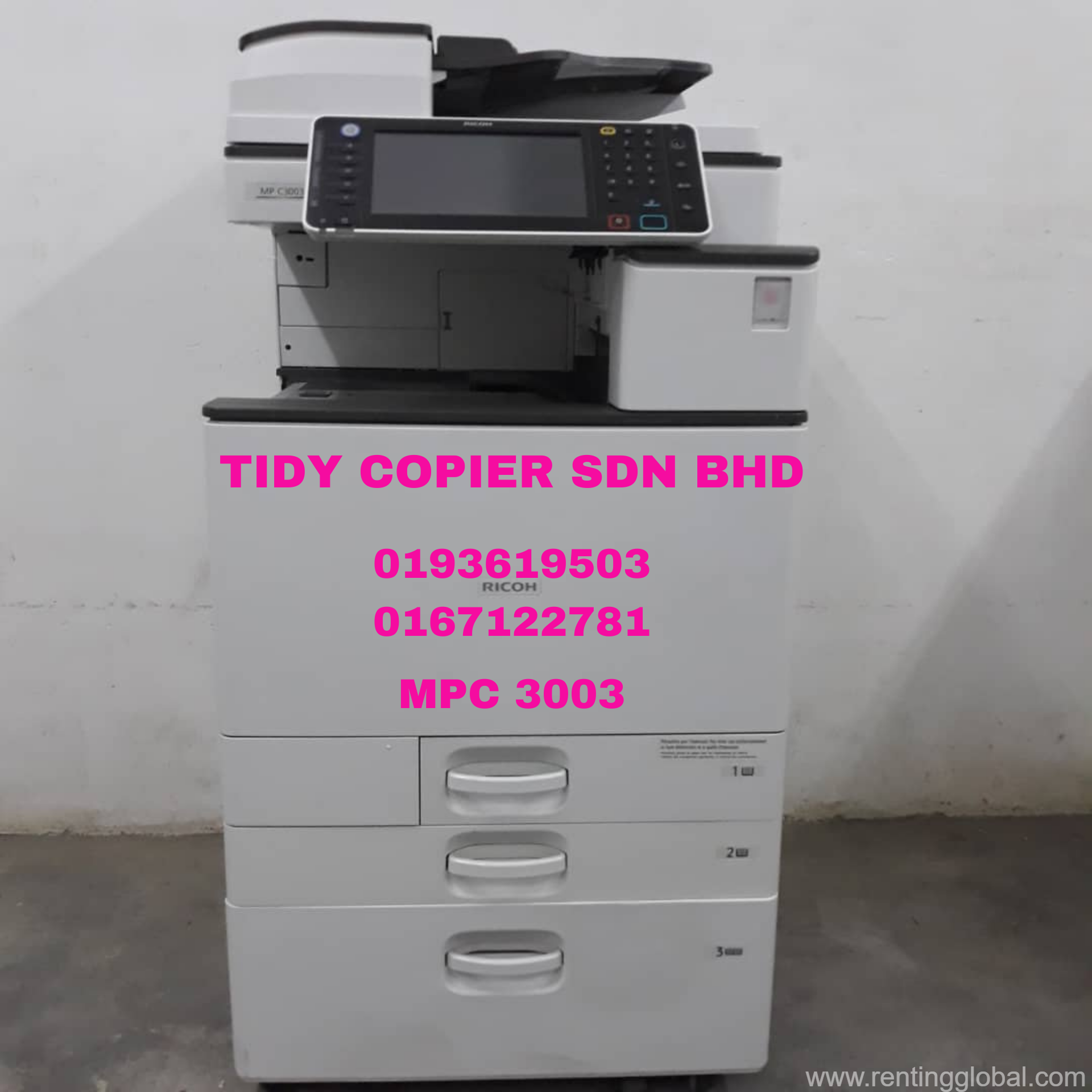 www.rentingglobal.com, renting, global, Jalan PJU 10/10e, Damansara Damai, 47830 Petaling Jaya, Selangor, Malaysia, ricoh,printer,scanner, Ricoh Color Digital Photocopier Mpc 3003