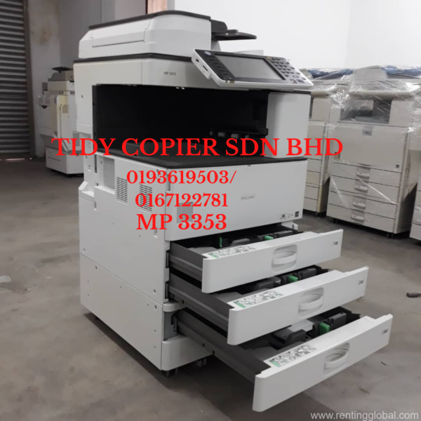 www.rentingglobal.com, renting, global, 48200 Selangor, Malaysia, printer,scanner,ricoh, MACHINE BLACK AND WHITE DIGITAL PHOTOCOPIER OF RICOH MP 3353