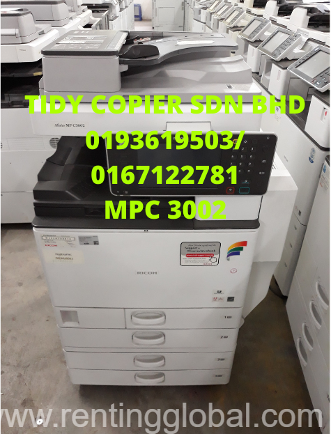 www.rentingglobal.com, renting, global, 48200 Selangor, Malaysia, printer,scanner,ricoh, MACHINE COLOUR DIGITAL PHOTOCOPIER OF RICOH MPC 3002