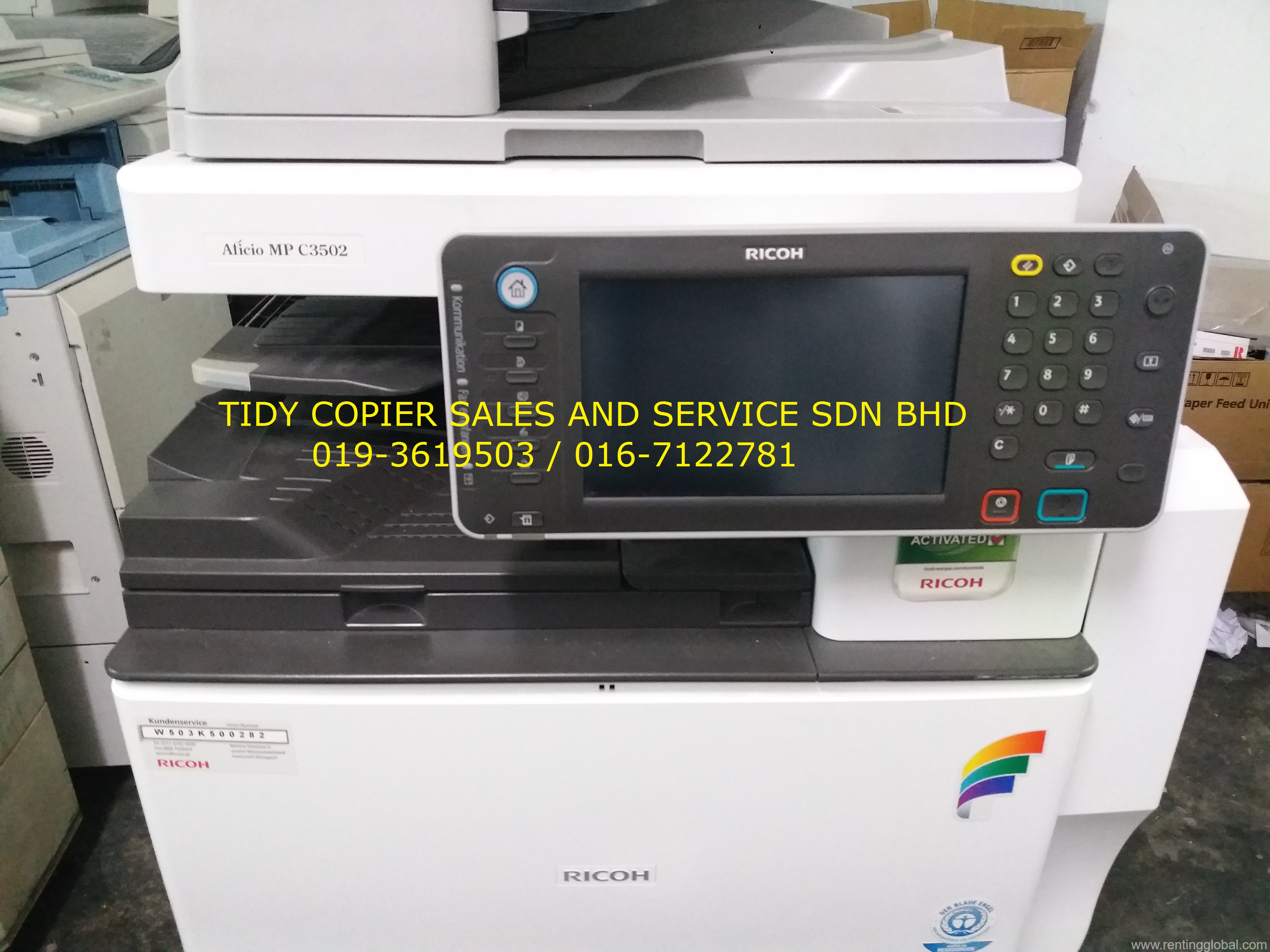 www.rentingglobal.com, renting, global, 48200 Selangor, Malaysia, printer,scanner,ricoh, MACHINE COLOUR DIGITAL PHOTOCOPIER OF RICOH MPC 3502