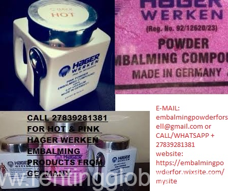 www.rentingglobal.com, renting, global, Sandton, South Africa, hager,werken,powder, +27839281381 HAGER WERKEN EMBALMING COMPOUND POWDER FOR SALE 