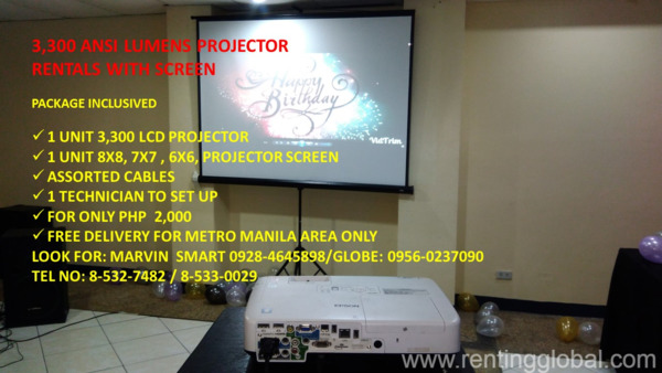 www.rentingglobal.com, renting, global, Philippines, rentals,projector,projectorwithscreen,lcdprojector,dlpprojectors,screen, Cheapest Projector Rentals in Metro Manila