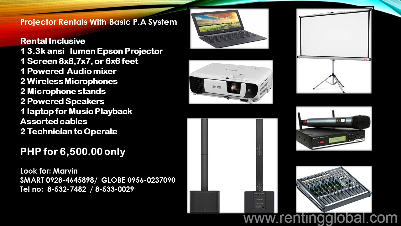 www.rentingglobal.com, renting, global, Philippines, soundsandlights,projectorwithsounds,basicsounds,projectorandsounds,projector, Projector with basic sounds