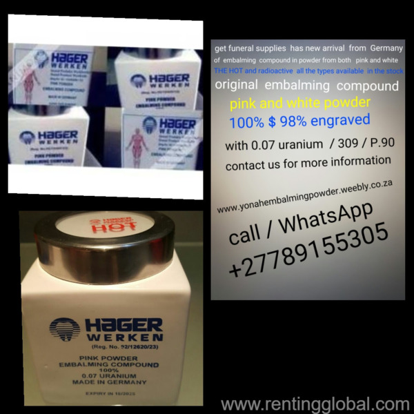 www.rentingglobal.com, renting, global, Johannesburg, South Africa, hager werken embalming compound powder for sale, Embalming Cmpound Pink Powder | ‪27789155305‬ Hager Werken