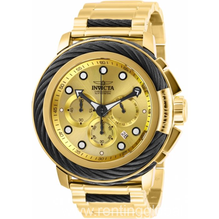 www.rentingglobal.com, renting, global, United States, Invicta 27494 Men's Bolt Chronograph Stainless Steel Gold-tone Dial 