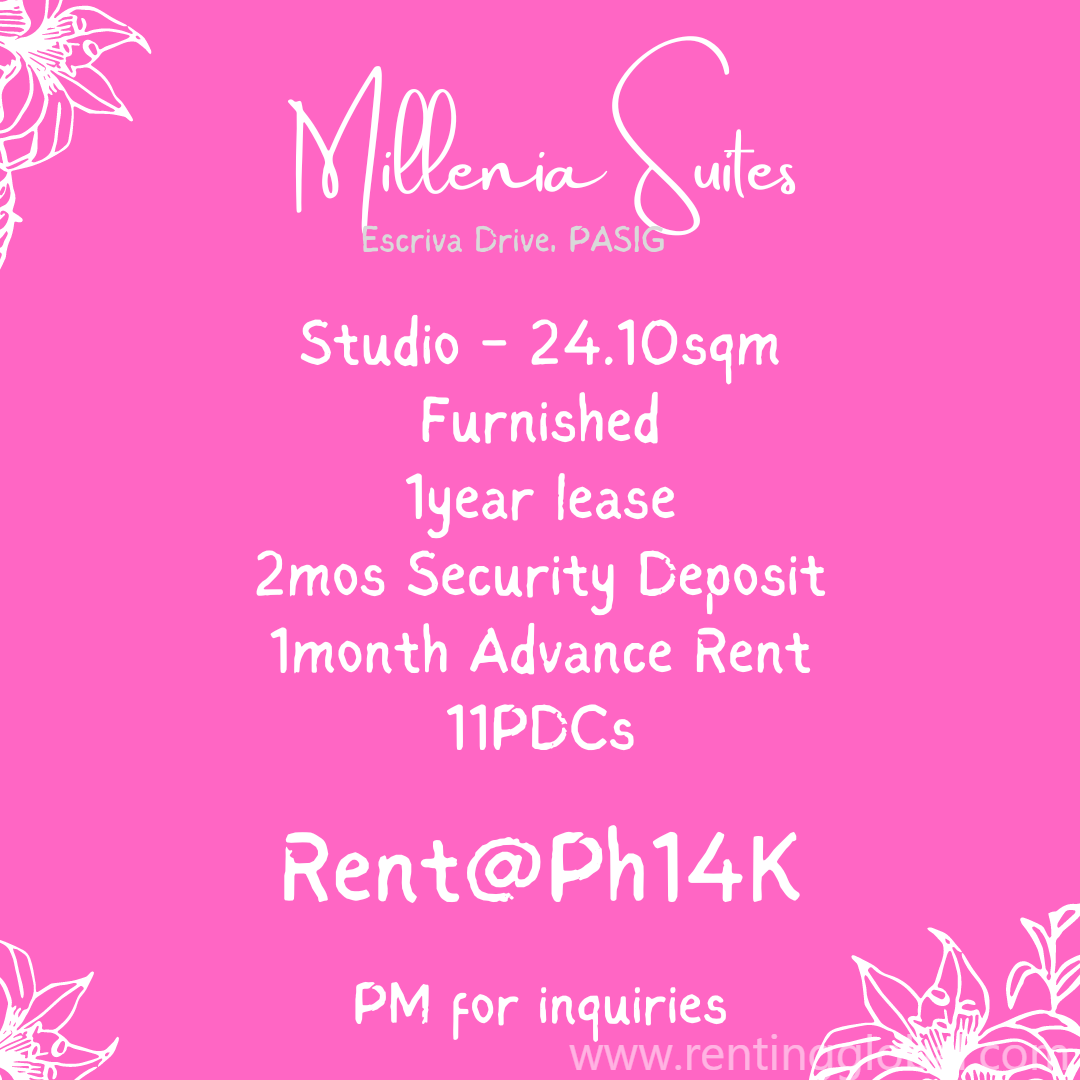 www.rentingglobal.com, renting, global, Ortigas Center, Pasig, Metro Manila, Philippines, studio,condo,millenia suites,millenia,furnished,condo lease,studio rent, Studio Millenia Suite Furnished 14K/month