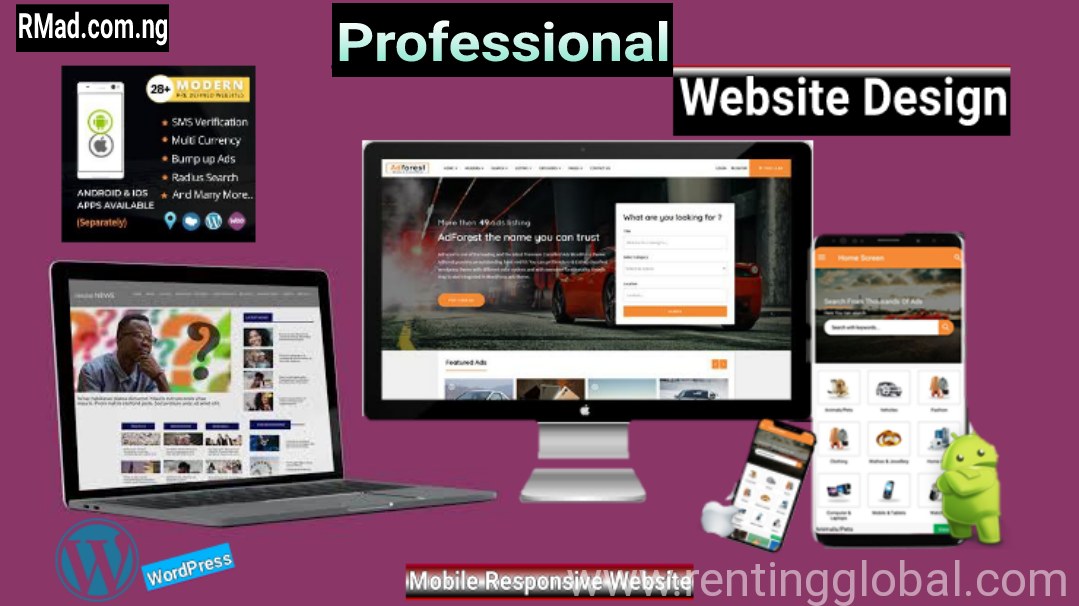www.rentingglobal.com, renting, global, Nigeria, We design professional WordPress website