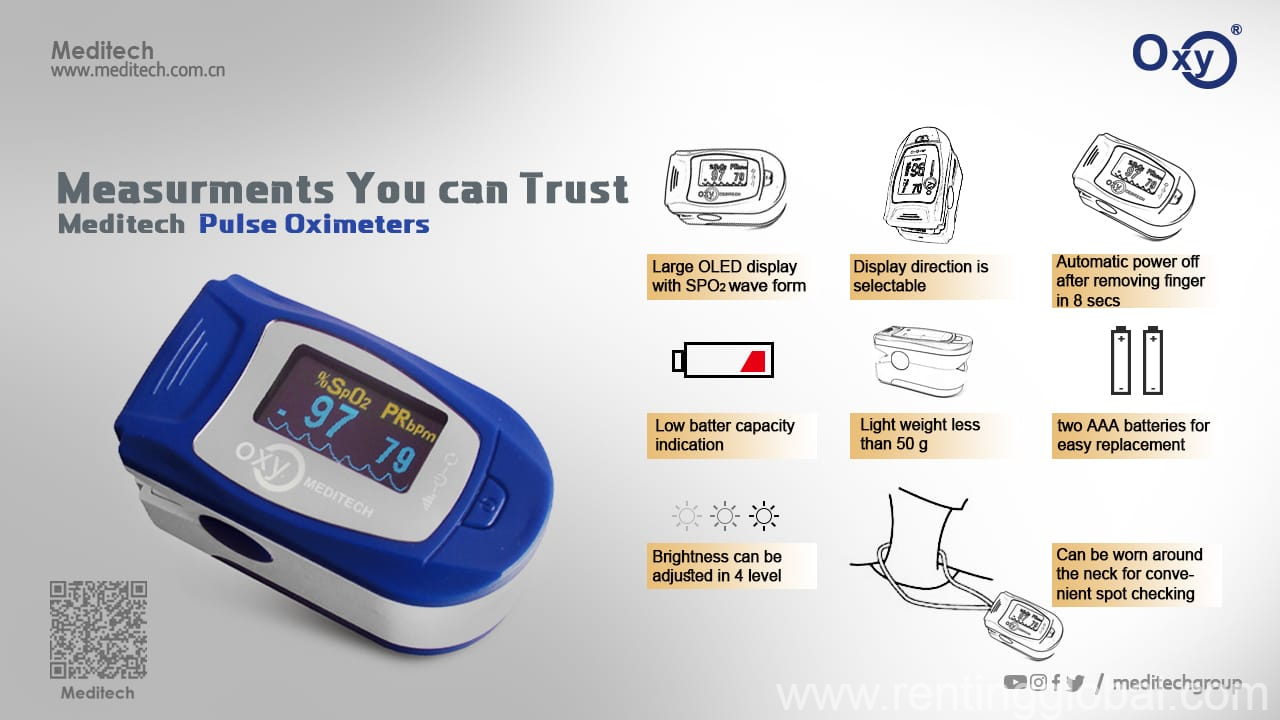www.rentingglobal.com, renting, global, 88 Harbour St, Toronto, ON M5J 0C3, Canada, #meditech #pulseoximeter #oximeter #spo2 #pr #medical #medicaldevice #medicalequipment, OxyO Fingertip Oximeter with a Hang Rope