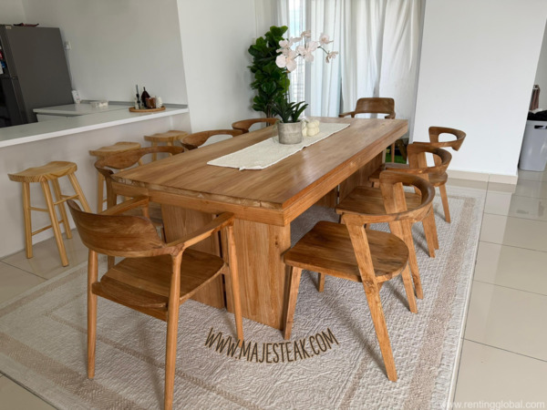 www.rentingglobal.com, renting, global, 18-1, Jalan SS 3/39, Sungai Way Free Trade Industrial Zone, 47300 Petaling Jaya, Selangor, Malaysia, Teak Modern Dining Table 