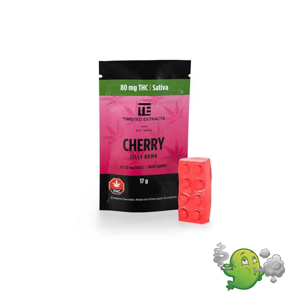 www.rentingglobal.com, renting, global, Vancouver, BC, Canada, edibles, Black Cherry Jelly Bomb 80MG THC By Twisted Extracts