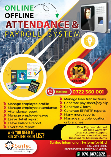 www.rentingglobal.com, renting, global, Galle Rd, Moratuwa, Sri Lanka, Attendance and Payroll System