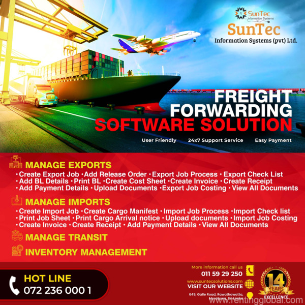 www.rentingglobal.com, renting, global, 649 Galle Rd, Moratuwa 10400, Sri Lanka, Freight Forwarding Software Solution
