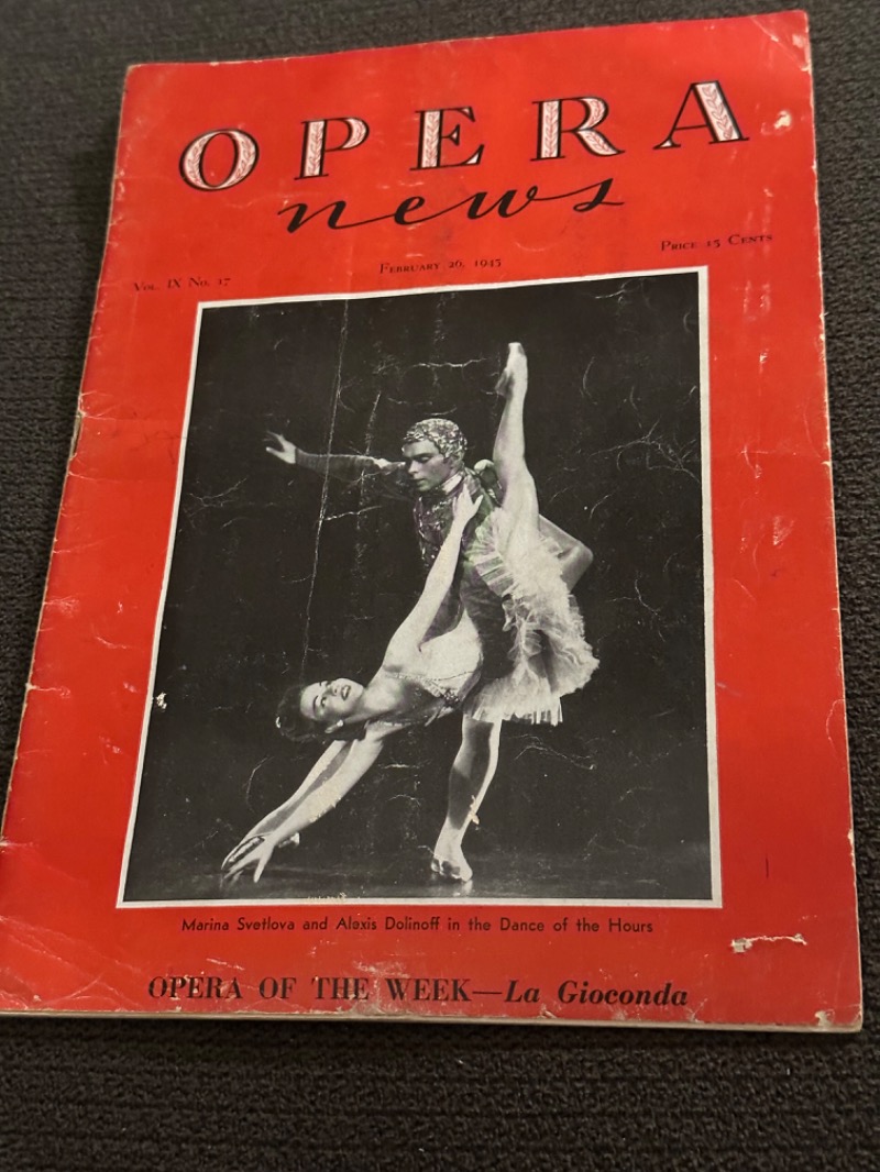 Vintage "Opera News" Magazine - February 5, 1963