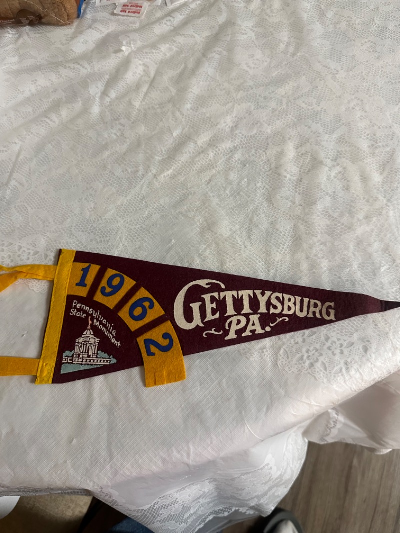 Vintage 1962 Gettysburg PA Commemorative Pennant