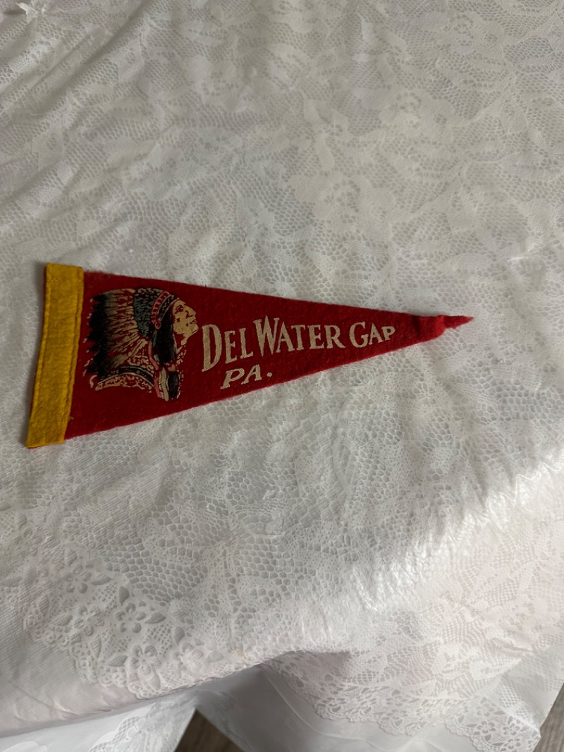 Vintage Delwater Gap, PA Collectible Fabric Pennant