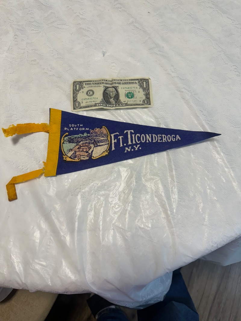 Vintage Ft. Ticonderoga N.Y. Souvenir Pennant