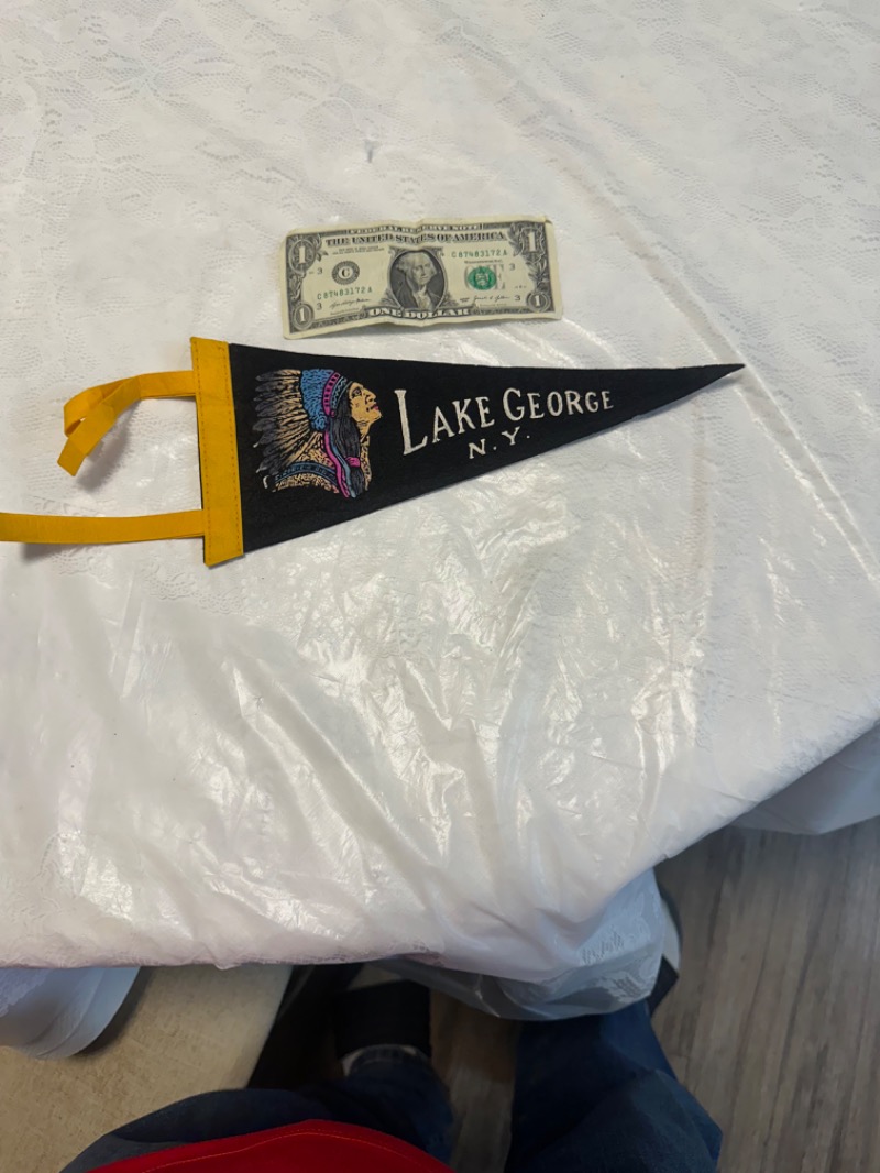 Vintage Lake George N.Y. Souvenir Pennant