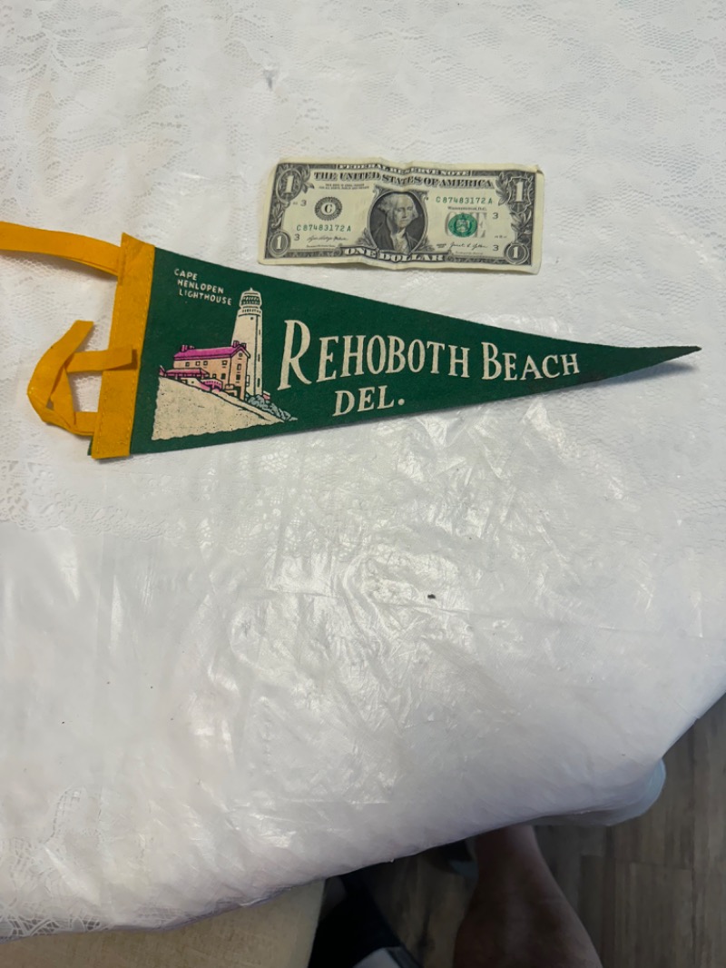 Vintage Rehoboth Beach Souvenir Pennant