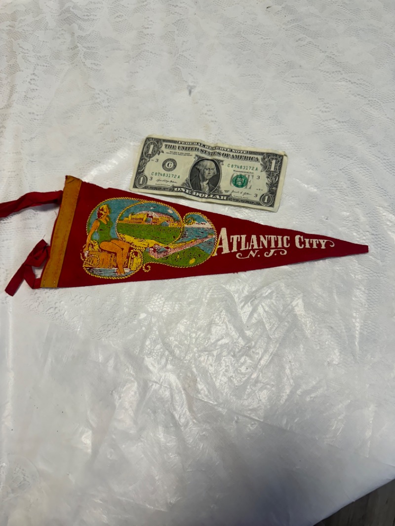 Vintage Atlantic City Souvenir Pennant