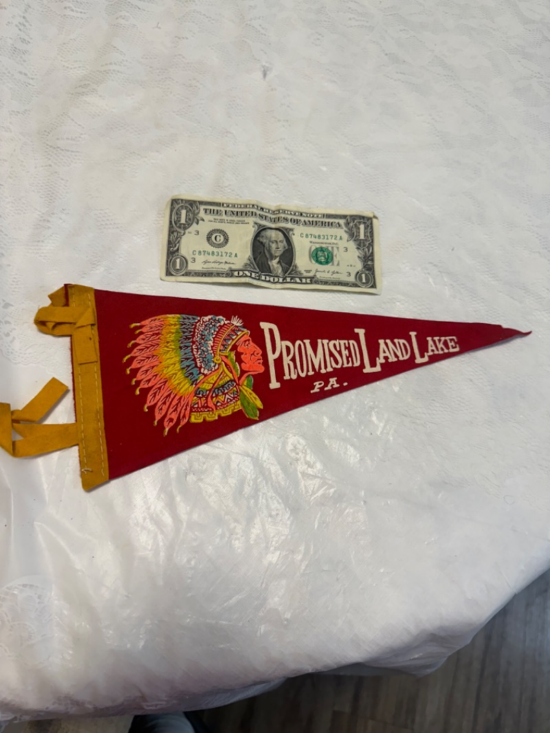 Vintage Promised Land Lake P.A. Souvenir Pennant