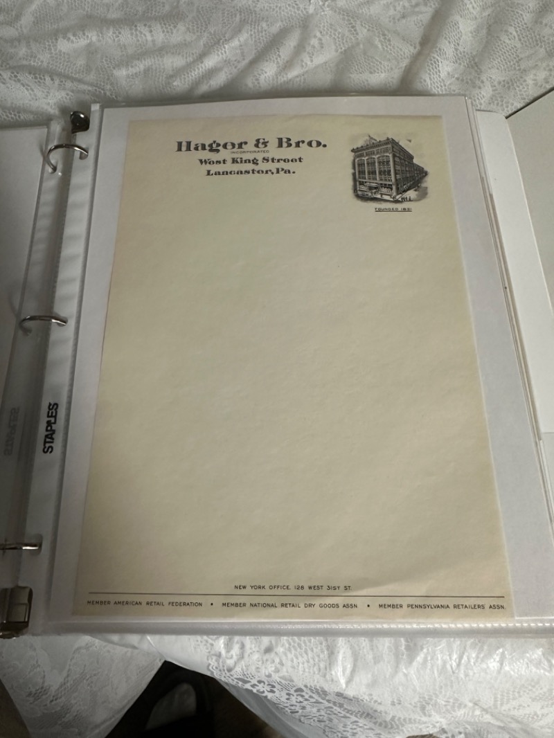 Vintage Hastor & Bro. Knitting Mill Catalog Page in Binder