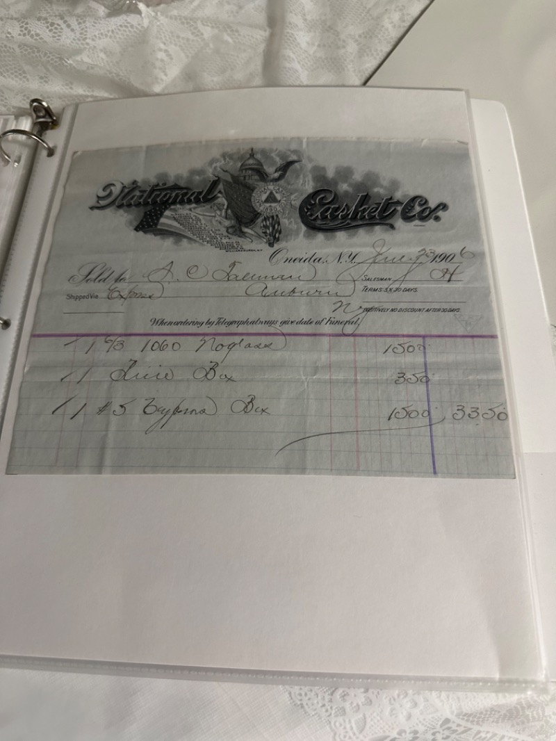 Historical Document: 1906 National Casket Co. Check